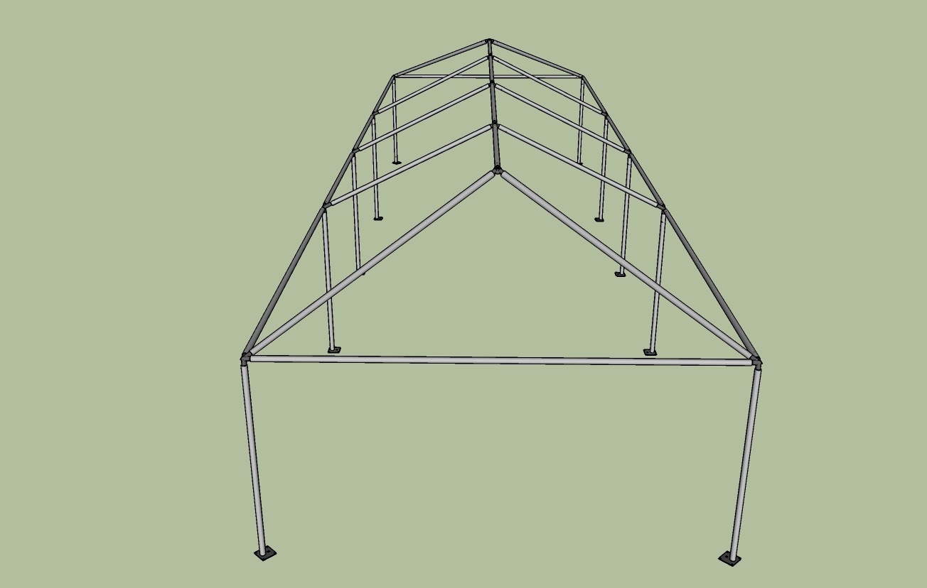 15x50 frame tent side view